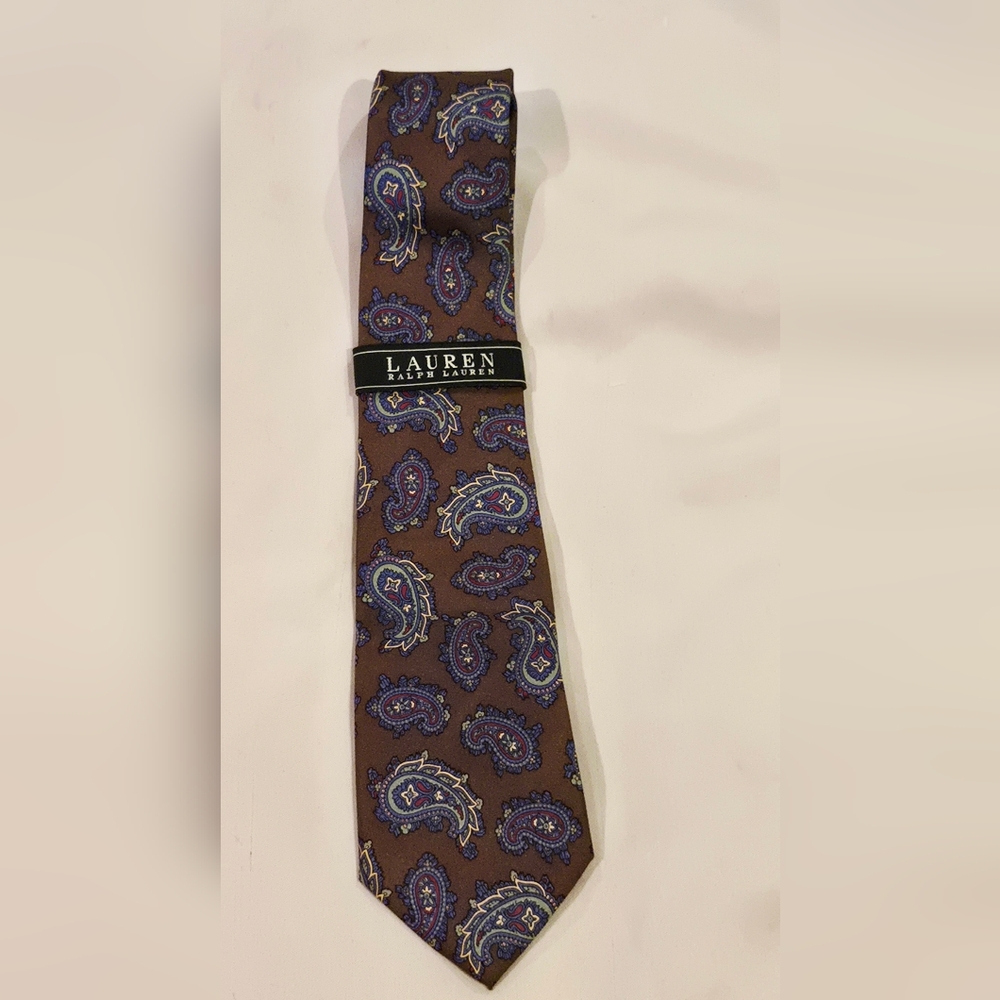 Lauren Ralph Lauren Brown Paisley Tie
